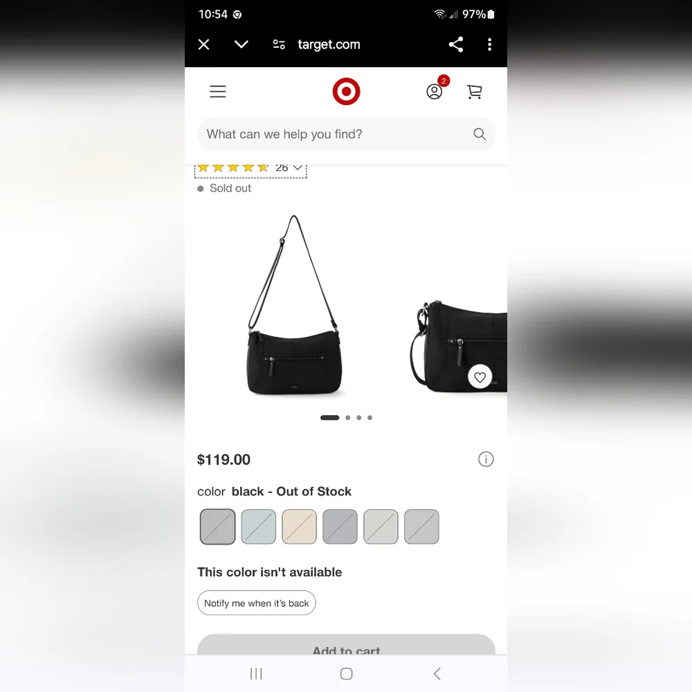 The Sak Esperato Nylon Hobo Crossbody Bag in Black